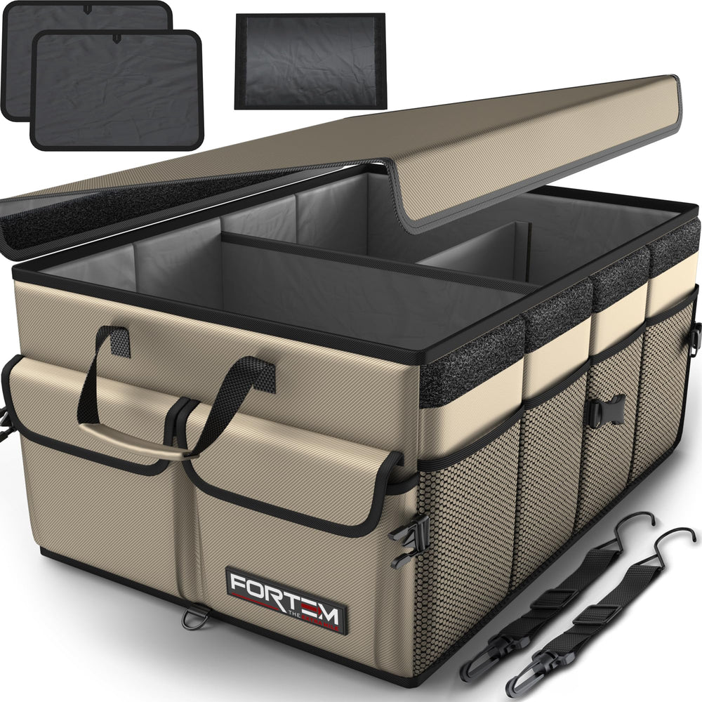 FORTEM front view showing sturdy box design and organized compartments benefit: neat storage