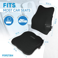 FORTEM close-up of lumbar pillow contour highlighting back support benefit