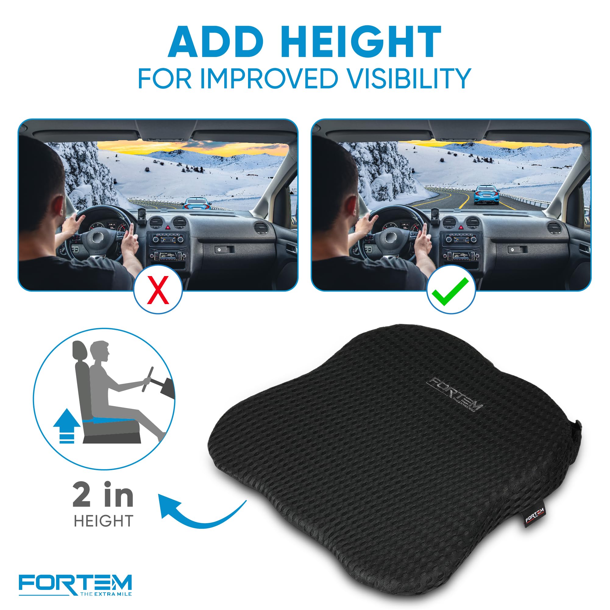 FORTEM removable mesh cover detail showing breathable fabric and easy care