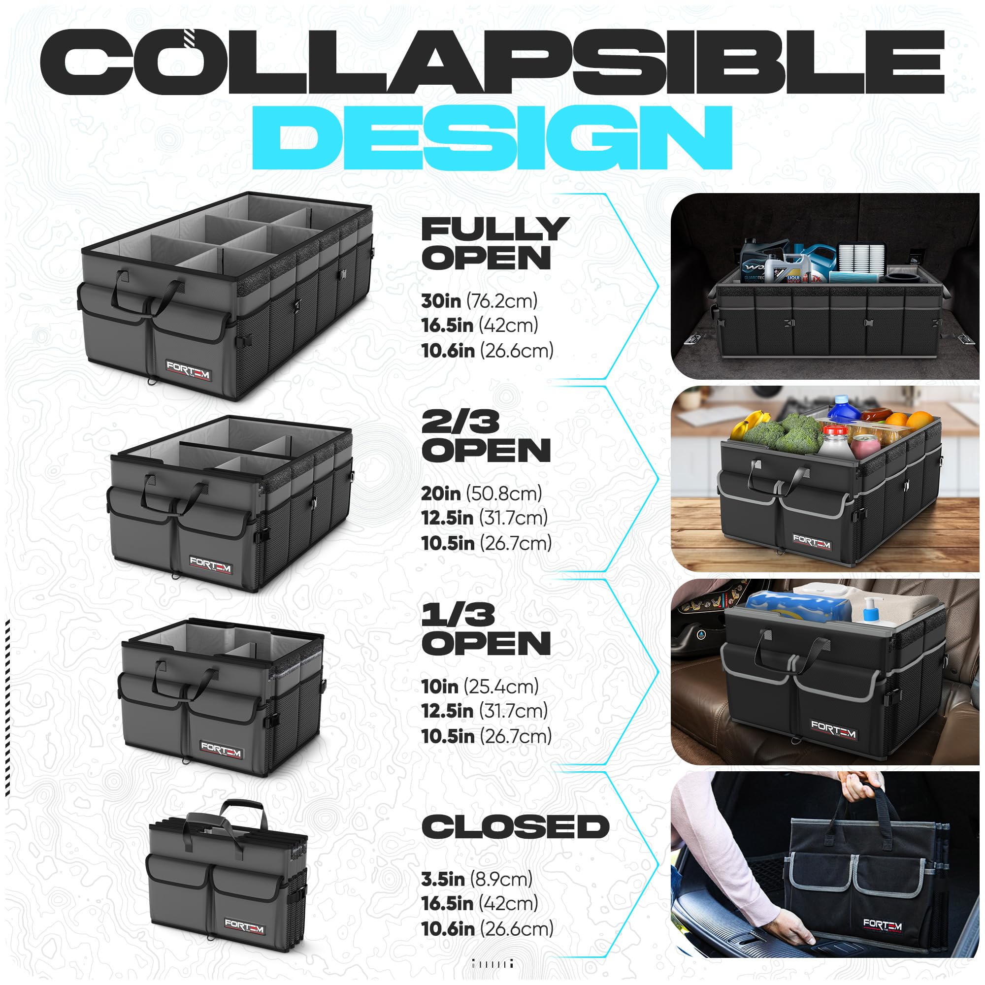 FORTEM removable lid covering contents for added privacy and safety