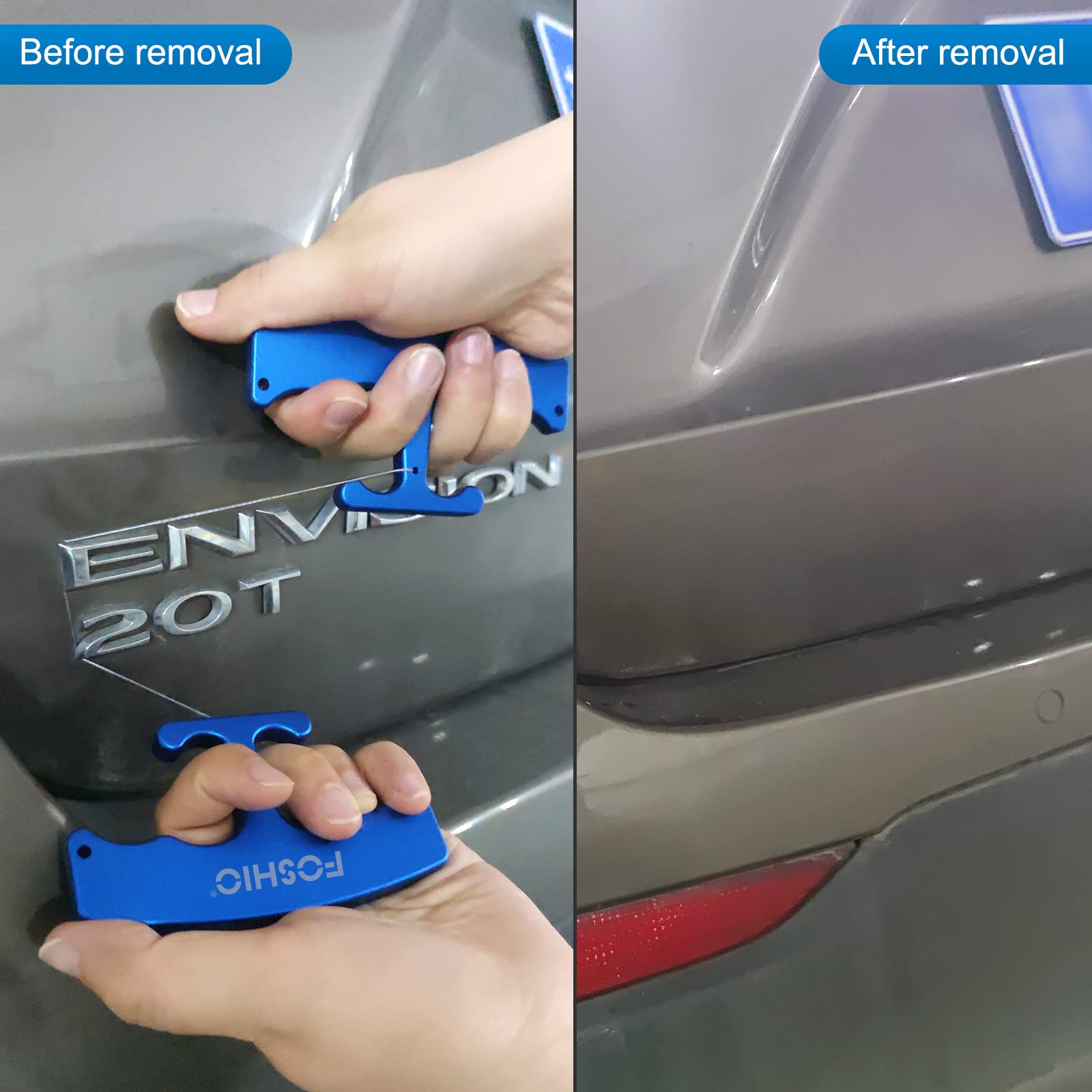 FOSHIO scale comparison next to car key, compact kit for easy storage