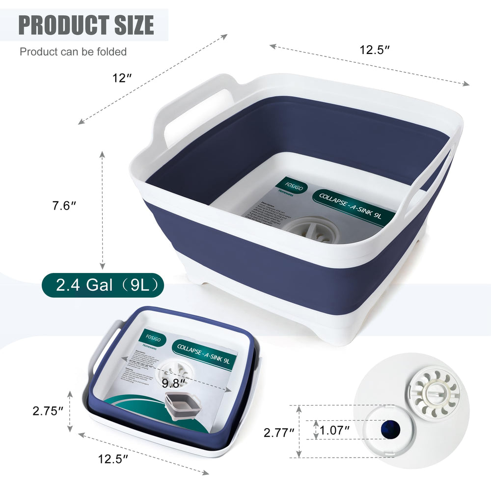 FOSJGO basin folded flat for compact storage saving cabinet space
