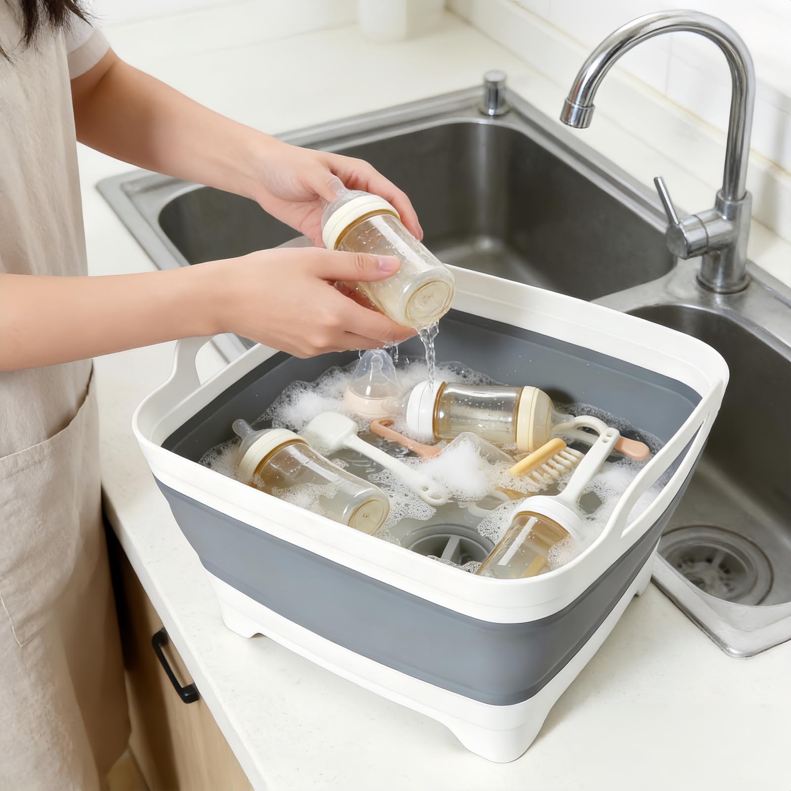 FOSJGO basin used as an outdoor ice tub keeping drinks cold at picnics and parties