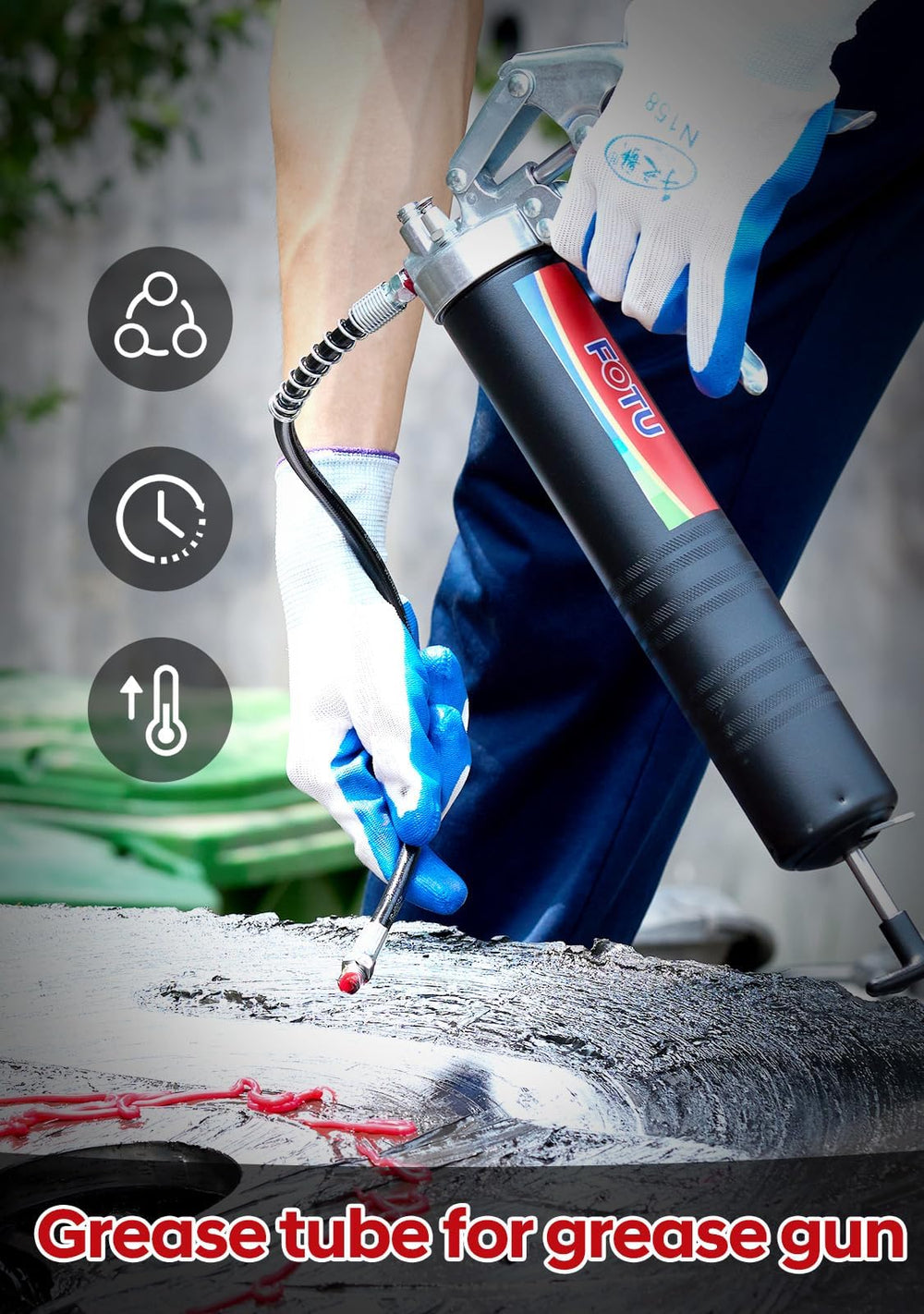 FOTU 277 tube loaded in grease gun enabling quick and clean application