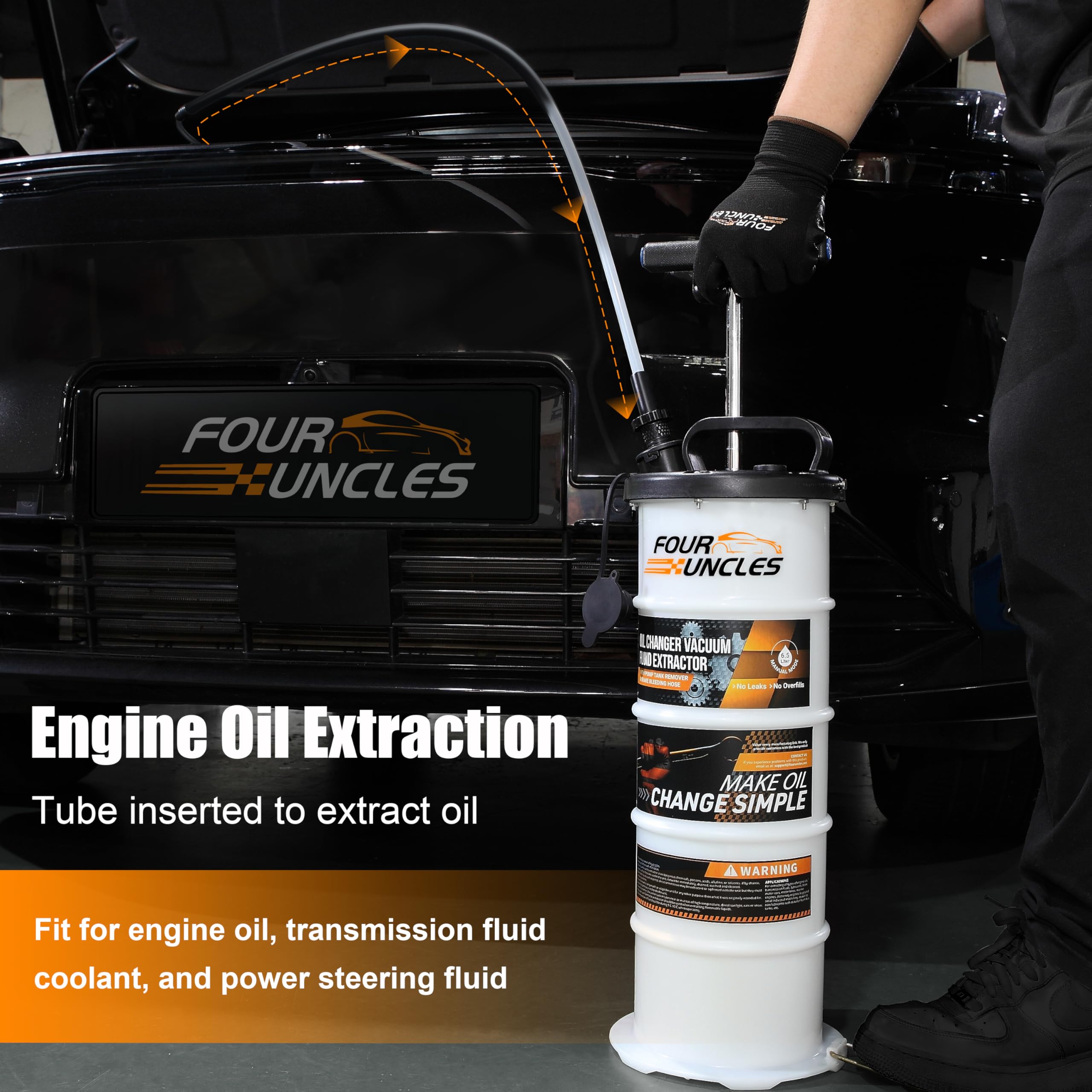 FOUR UNCLES manual pump handle detail, comfortable hand operation benefit