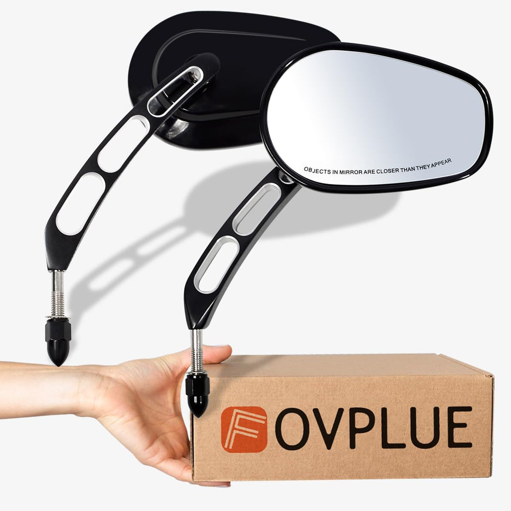 FOVPLUE lifestyle shot on Street Glide-style bike showing aesthetic upgrade benefit