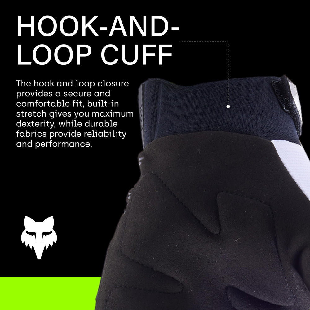 Fox Racing Dirtpaw cuff closure showing neoprene strap for secure fit
