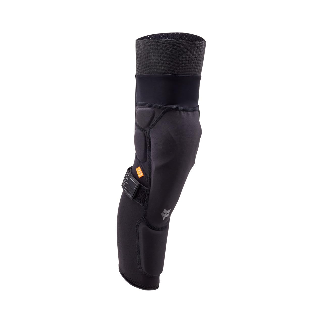 Fox Racing Launch front view showing full knee and shin coverage and slim profile
