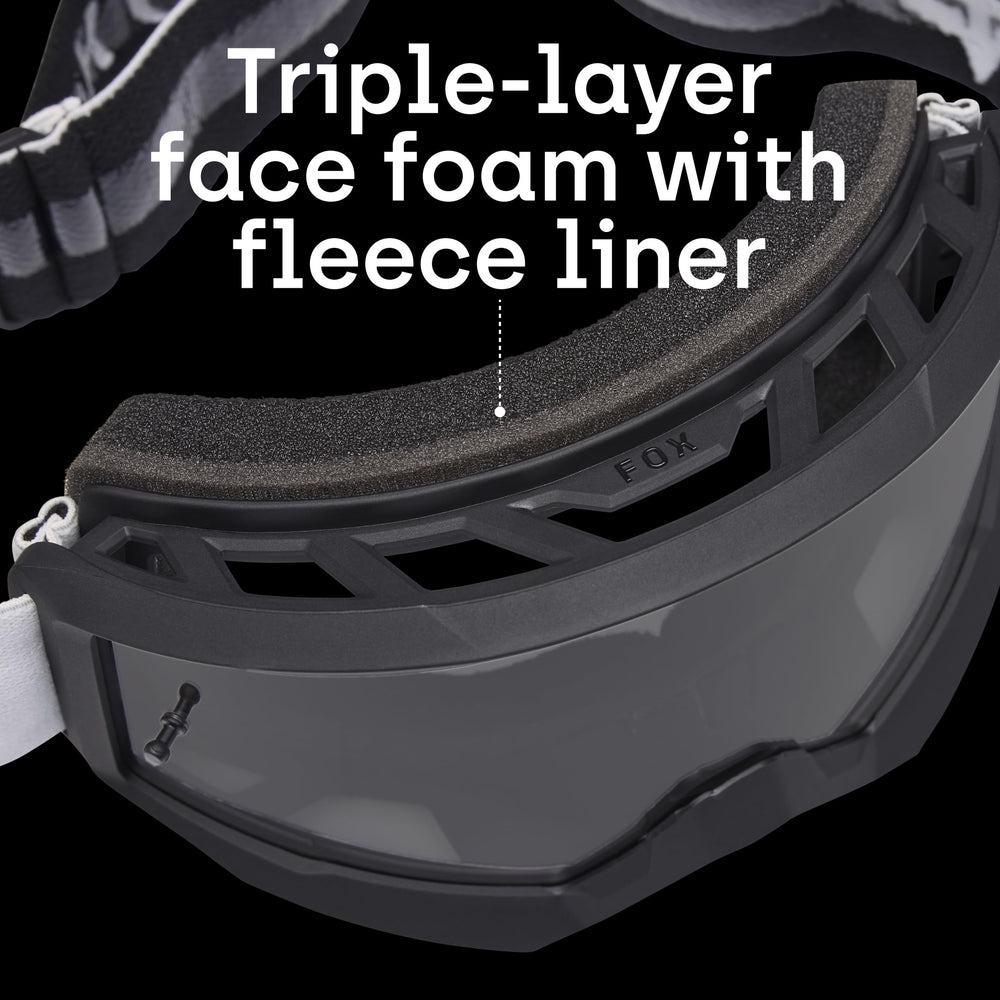 Fox Racing strap-mounted tear-off post showing easy race-ready maintenance