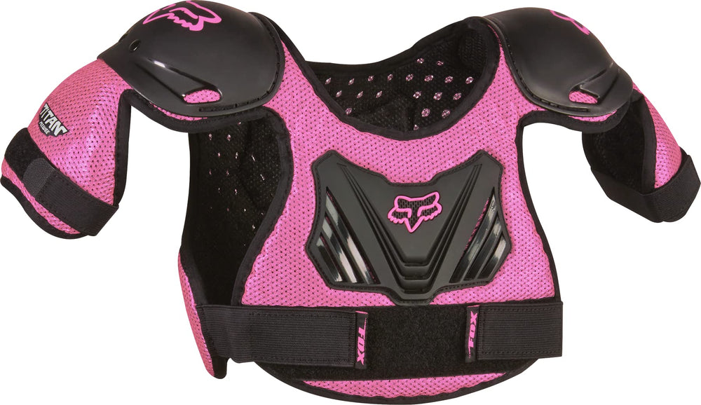 Fox Racing Peewee Titan front view showing slim protective coverage