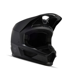 Fox Racing helmet front view showing matte black finish and protection
