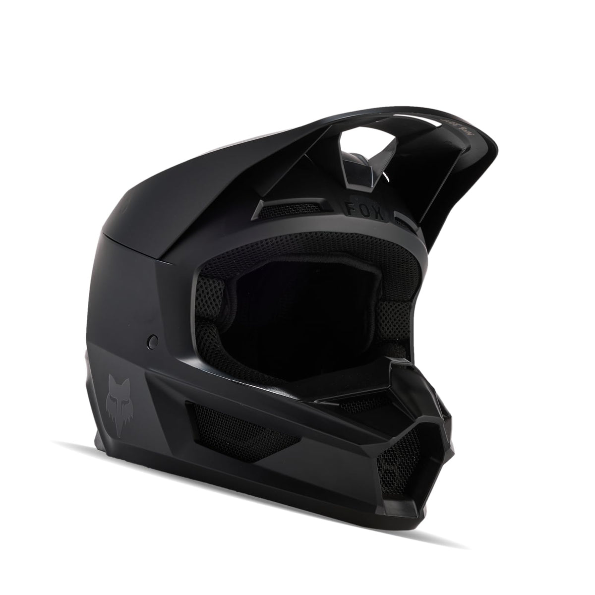 Fox Racing V Core MIPS front view showing matte black finish and balanced protection