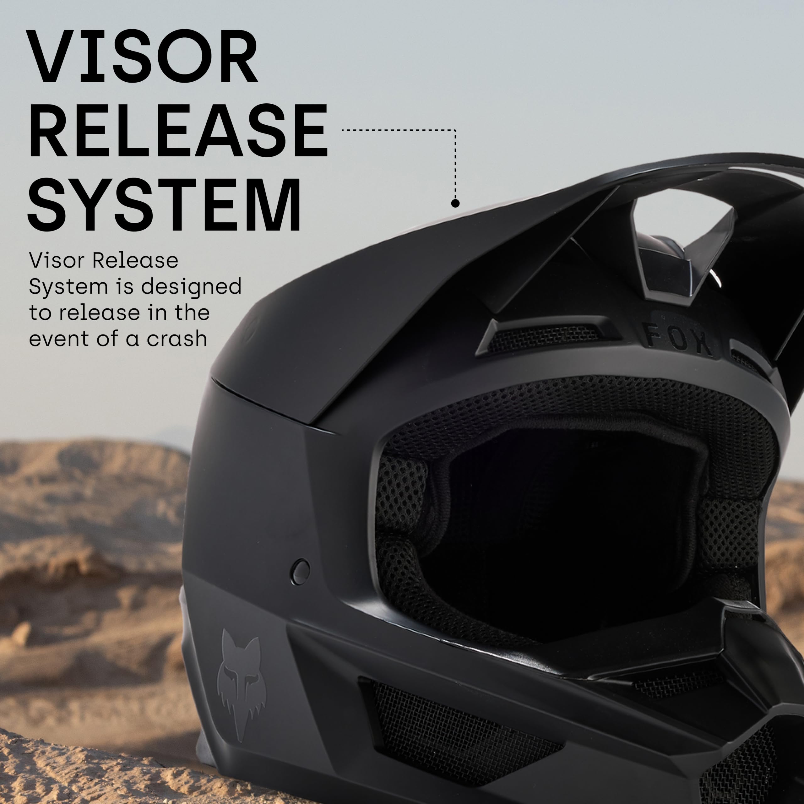 Fox Racing V Core MIPS with goggles fitted showing smooth goggle interface and fit