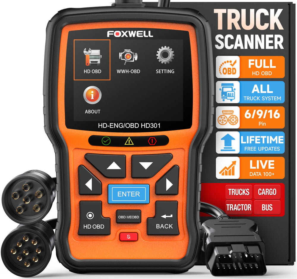 FOXWELL HD301 front view showing display and buttons for quick diagnostics