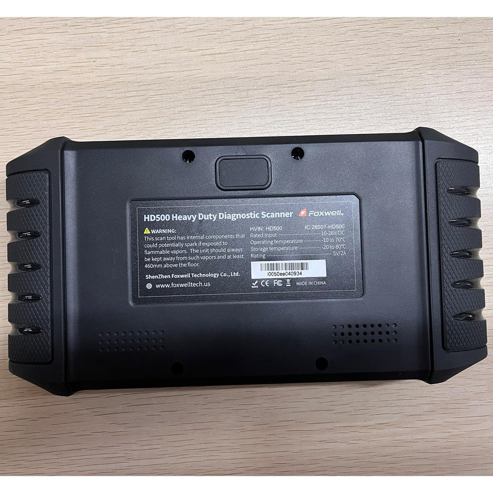 FOXWELL HD500 box with user manual highlighting included accessories and setup