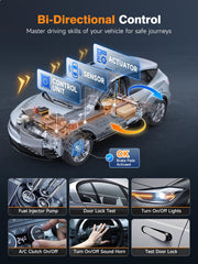 FOXWELL NT510 Elite rear ports and OBD cable connection, easy vehicle hookup benefit