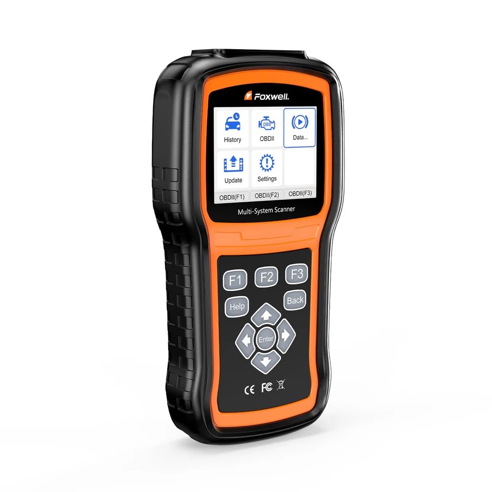 FOXWELL NT530 connected to Porsche dash while scanning for efficient on-car testing