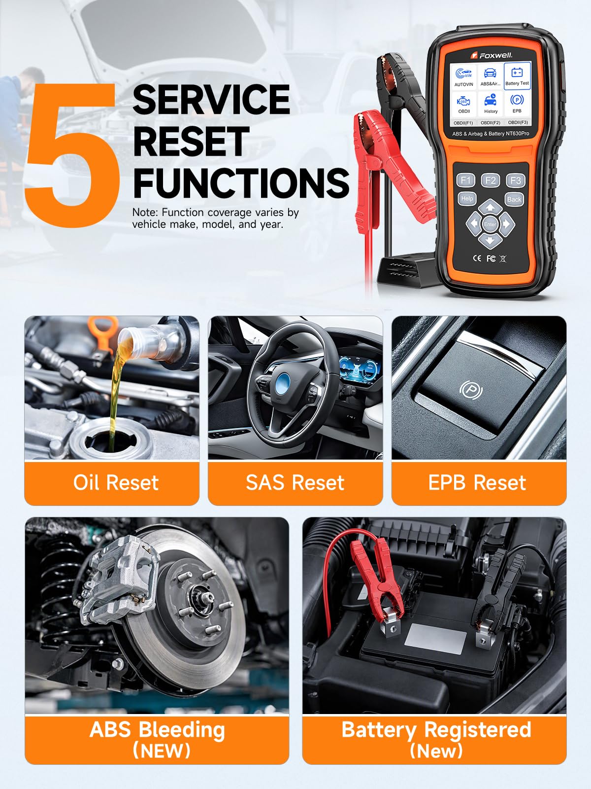 FOXWELL NT630 Pro button close-up offering intuitive, durable control