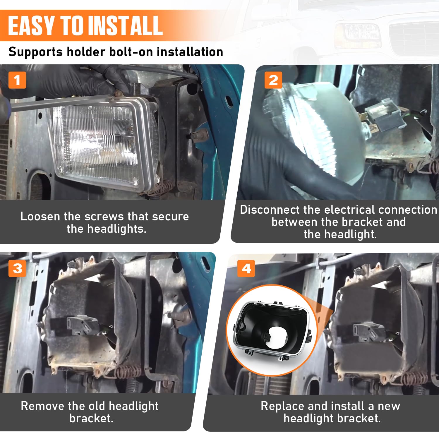 FQRANBO screws and hardware layout showing included fasteners for bolt-on fit