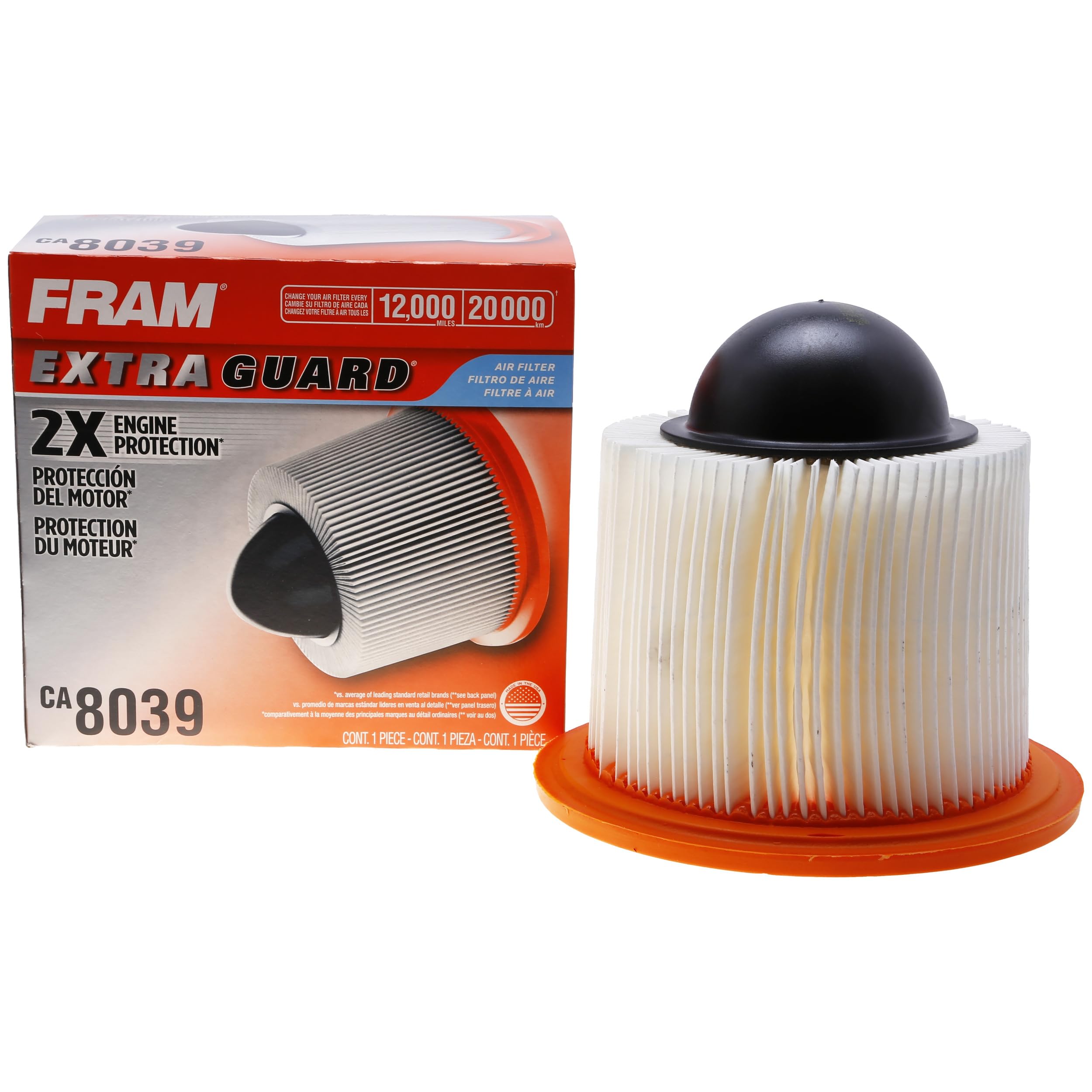 FRAM CA8039 close-up pleat pattern highlighting increased filtration surface area