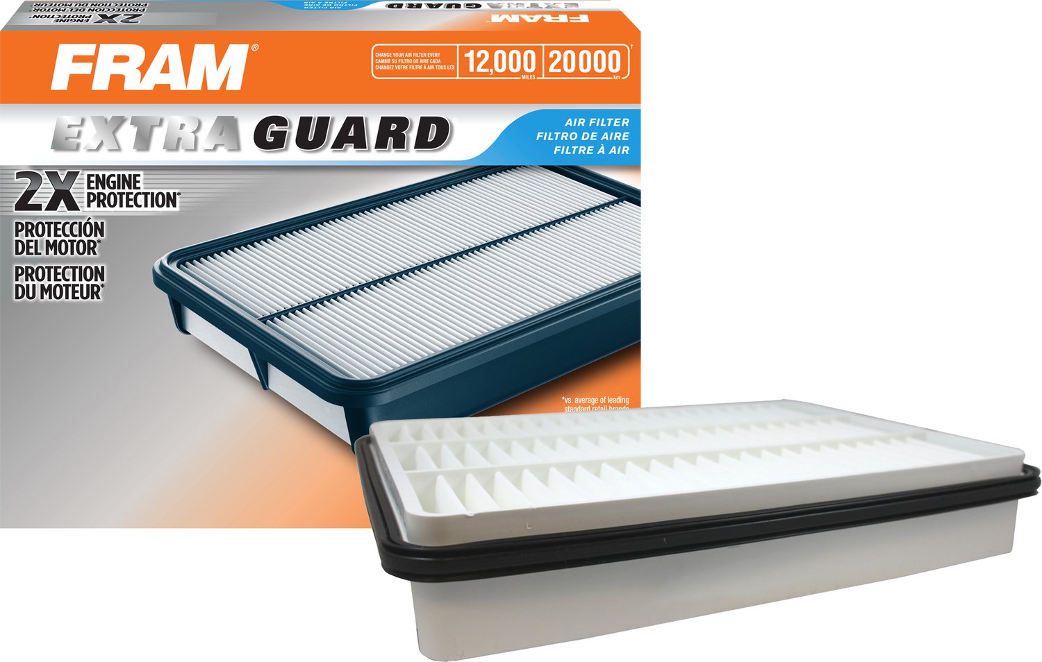 FRAM CA8918 front view of replacement air filter showing fit and labeling for proper choice