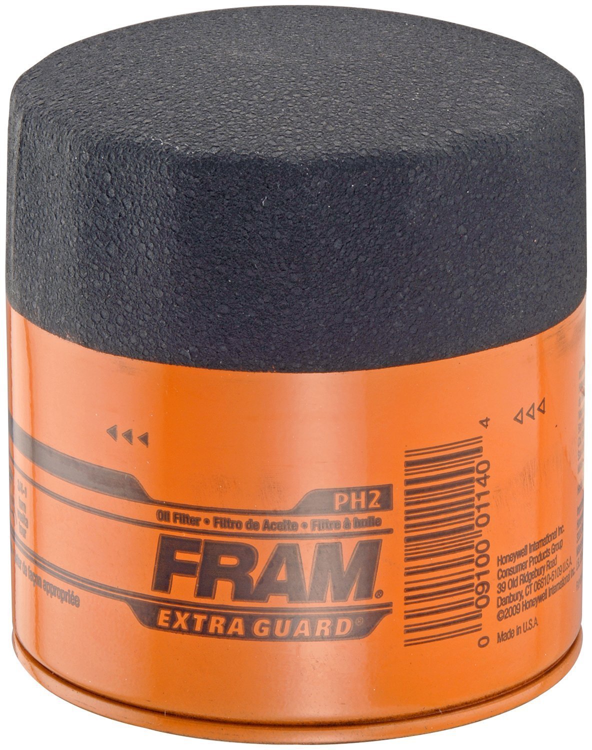 Fram Extra Guard front view showing canister and durable seal for reliable filtration