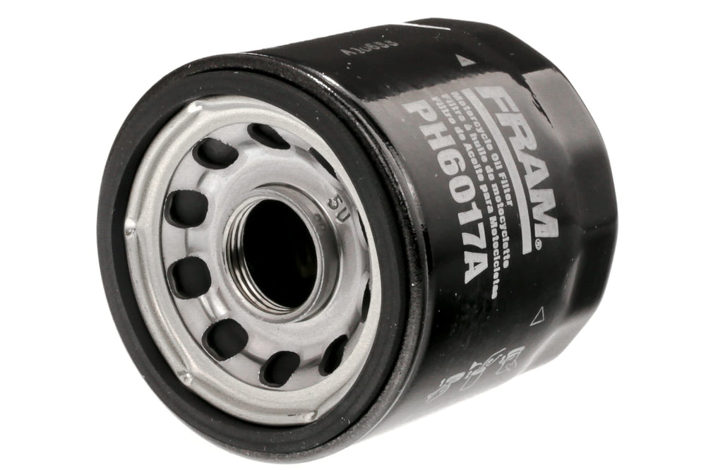Fram PH6017A installed on motorcycle engine illustrating correct fit and protection