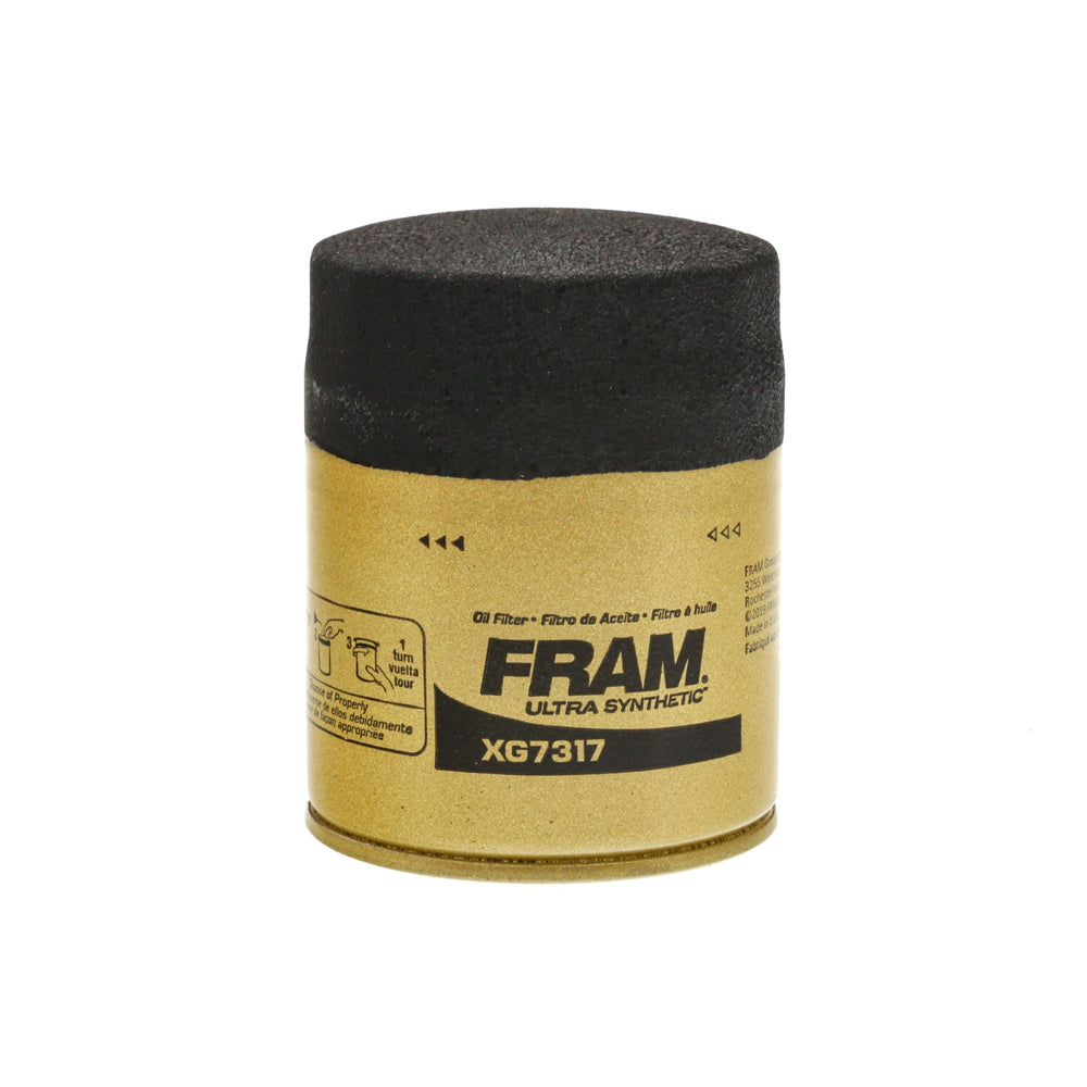FRAM close-up of pleated dual-layer media illustrating high dirt capacity benefit