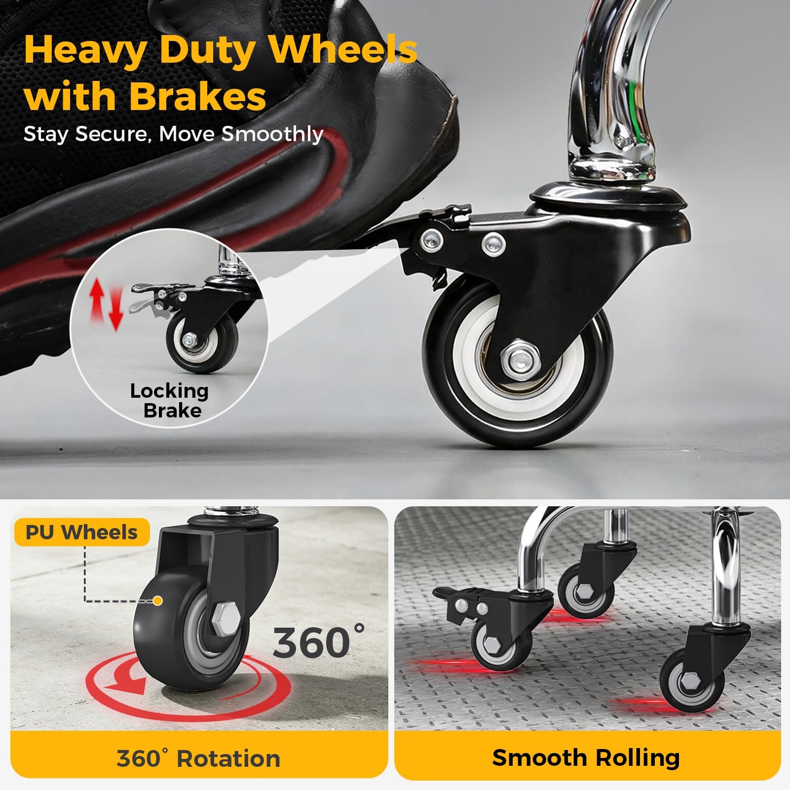 FreekyFit pneumatic height-adjustment lever demonstrating smooth lift for ergonomic positioning