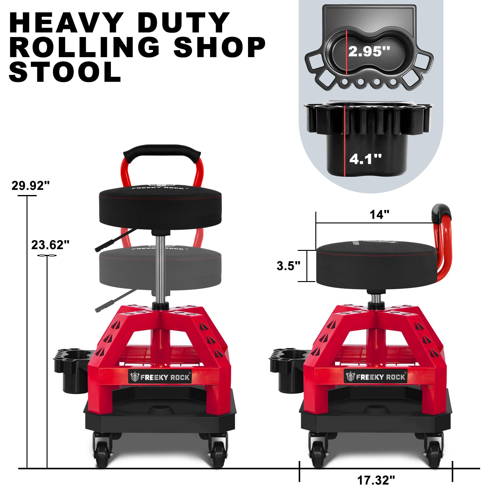 FREEKYROCK close-up of removable backrest providing lumbar support and comfort