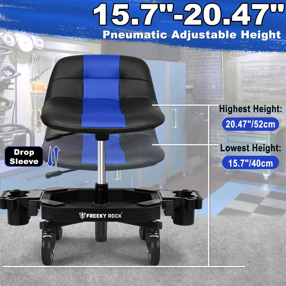 FREEKYROCK seat closeup carbon-fiber patterned leather providing durable comfort