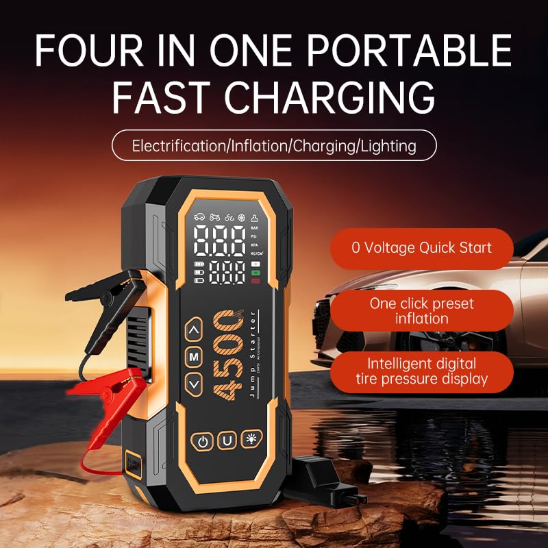 Frequeg smart jump clamps and cables depicting safe connection and fast vehicle starting