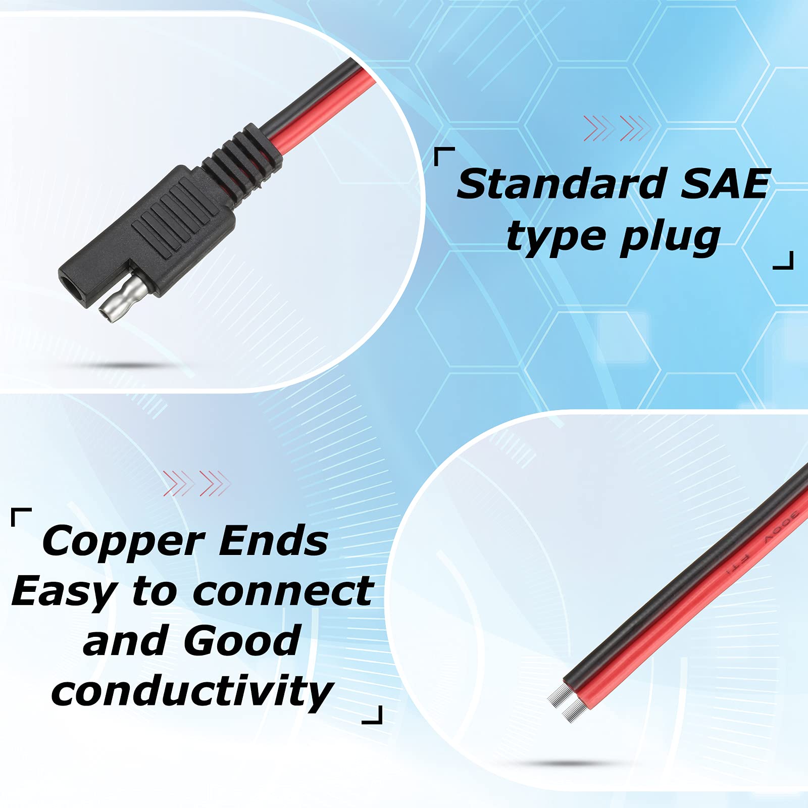 Frienda red and black pair on table showing polarity clarity for safer wiring benefit