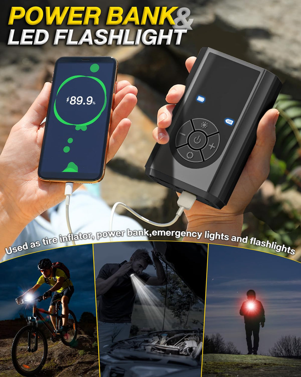 FRIWOLE LED worklight in dark providing clear illumination for roadside work