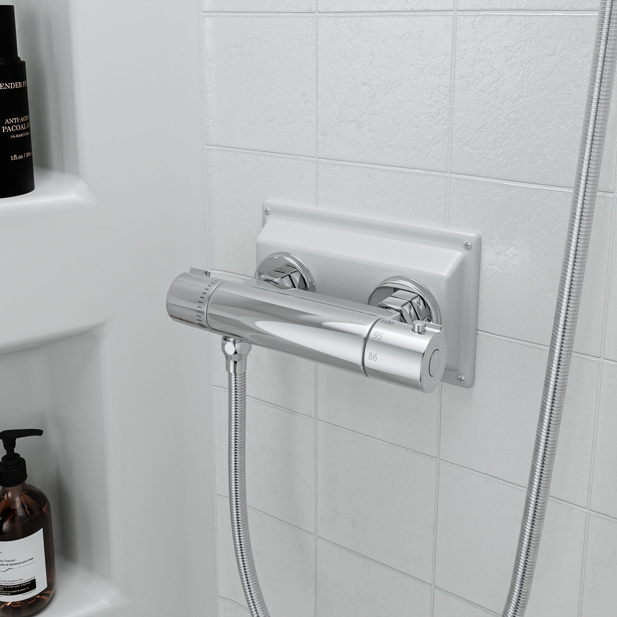 FUGO in camper shower setting showing comfortable showers with water efficiency
