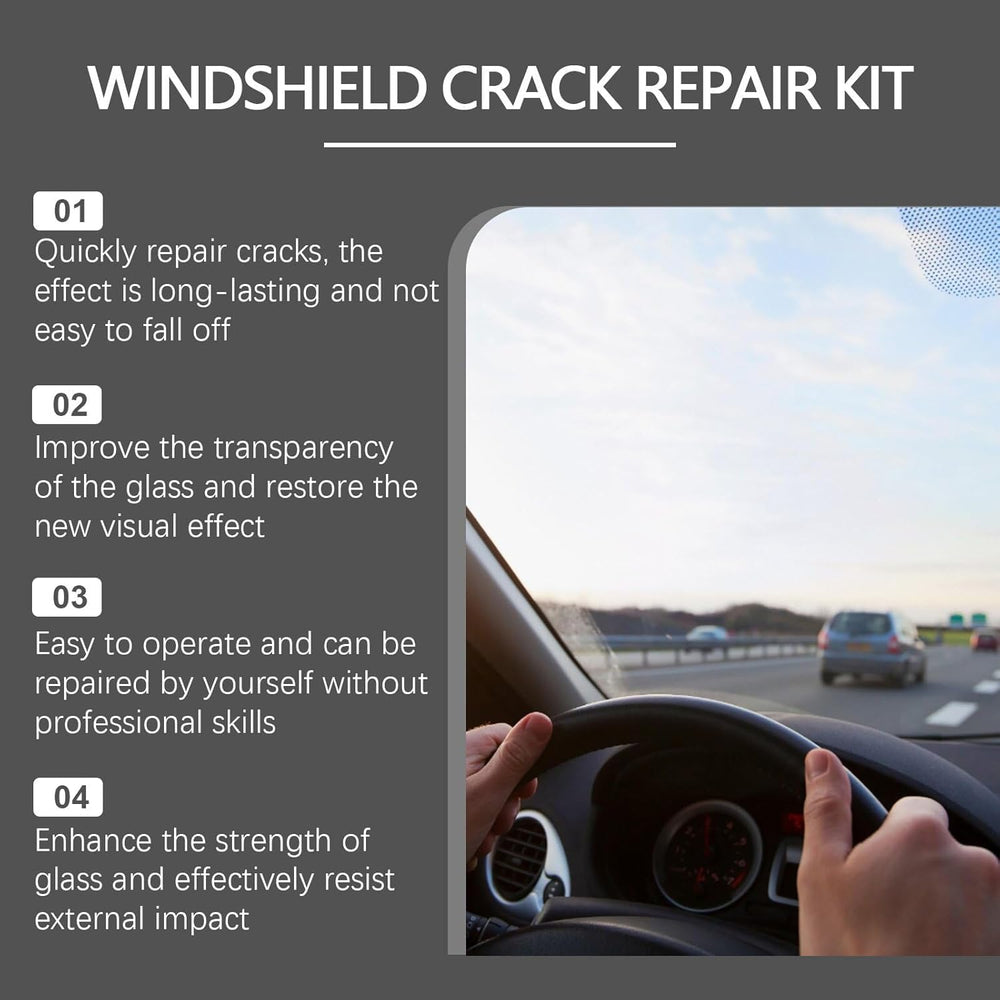 FunApricity application on windshield demonstrating quick roadside repair
