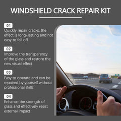 FunApricity application on windshield demonstrating quick roadside repair