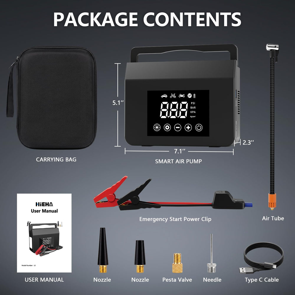 FUNAURORE accessories laid out showing included adapters for versatile inflation