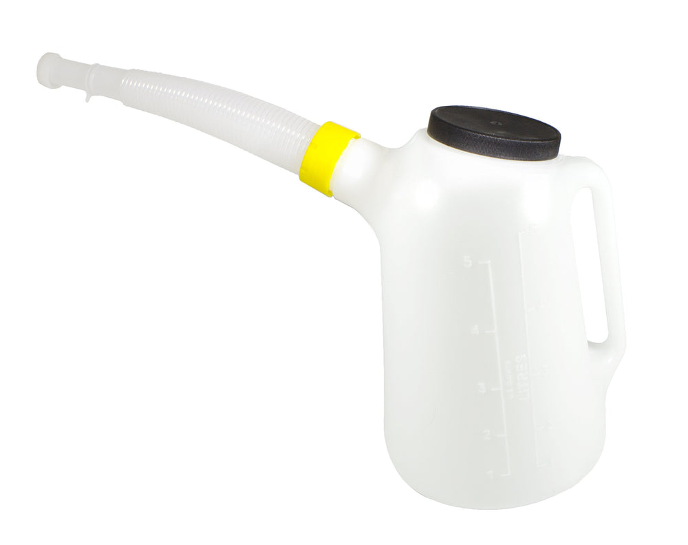 Funnel King 94367 translucent jug front view showing graduations and capacity, organized pouring