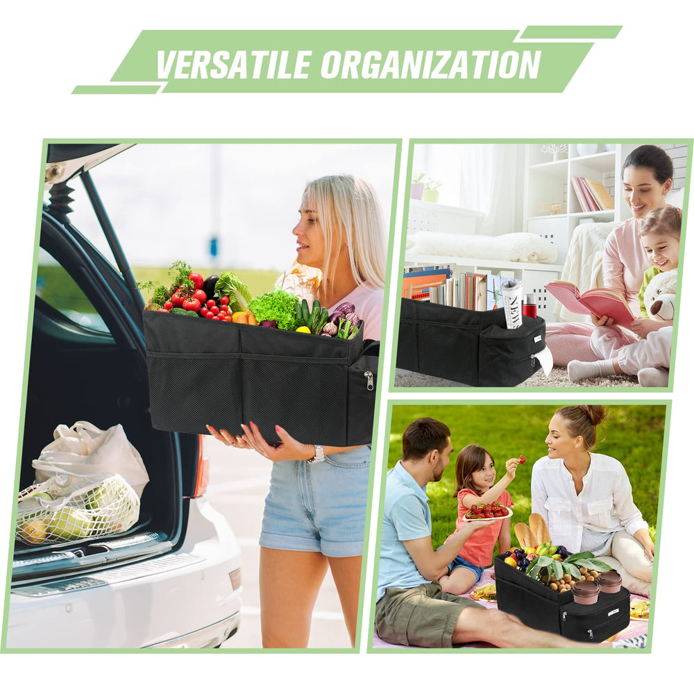 FUNNy elf beside water bottle showing organizer scale and space-saving benefit