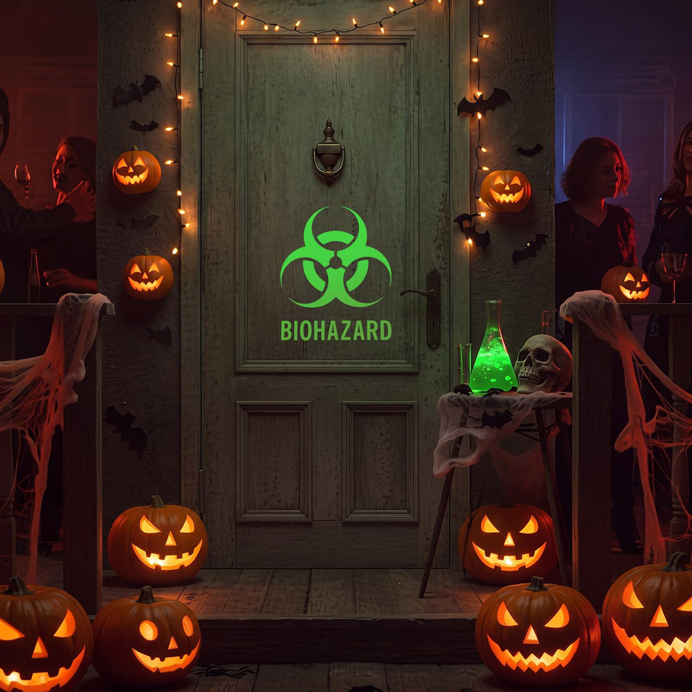 FunooFuno decal applied on car window for dramatic Halloween curb appeal benefit