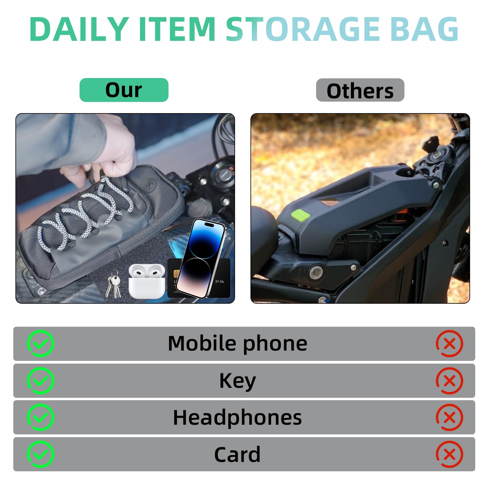 Funparts internal mesh pocket detail organizing small items effectively