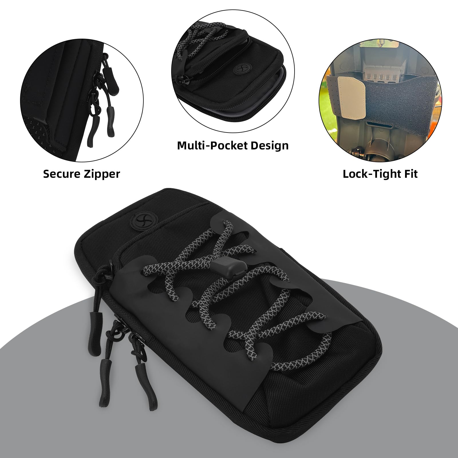 Funparts size comparison with phone and wallet showing practical capacity