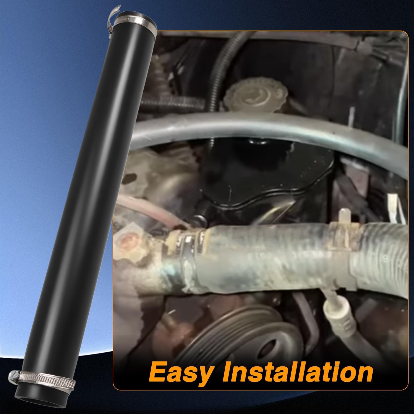 FUSCH hose installed on a vehicle filler neck demonstrating easy replacement