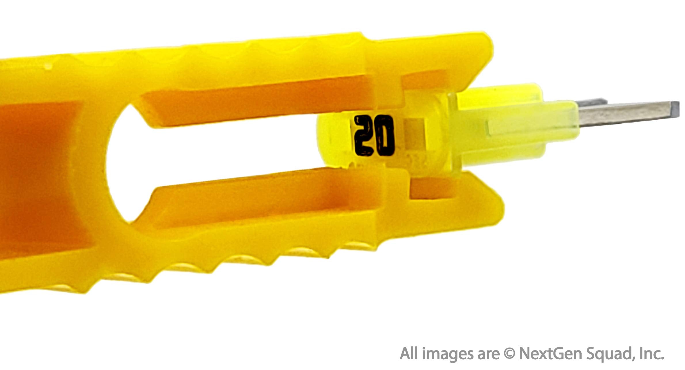 FuseTech fuses next to a ruler to show Micro2 dimensions and fit clarity