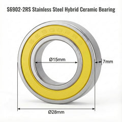 FUSHIBEARING side profile with 15x28x7mm dimensions for easy verification