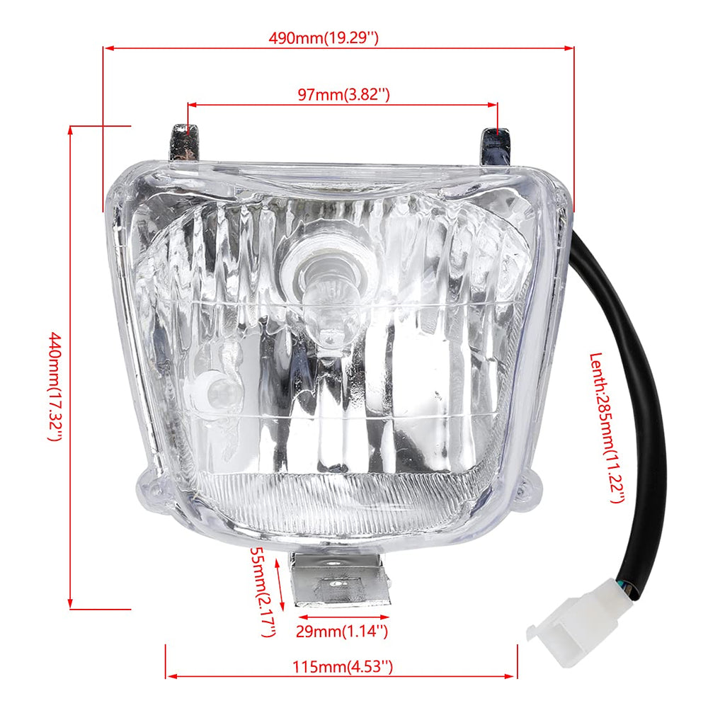 FVRITO wiring plug connections showing four-wire headlight and three-wire tail ease of install