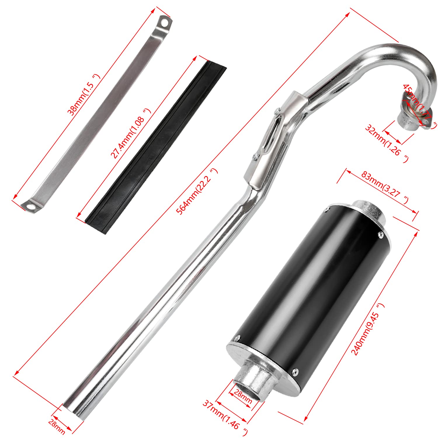 FVRITO head pipe detail highlighting 28mm fitment and secure seal