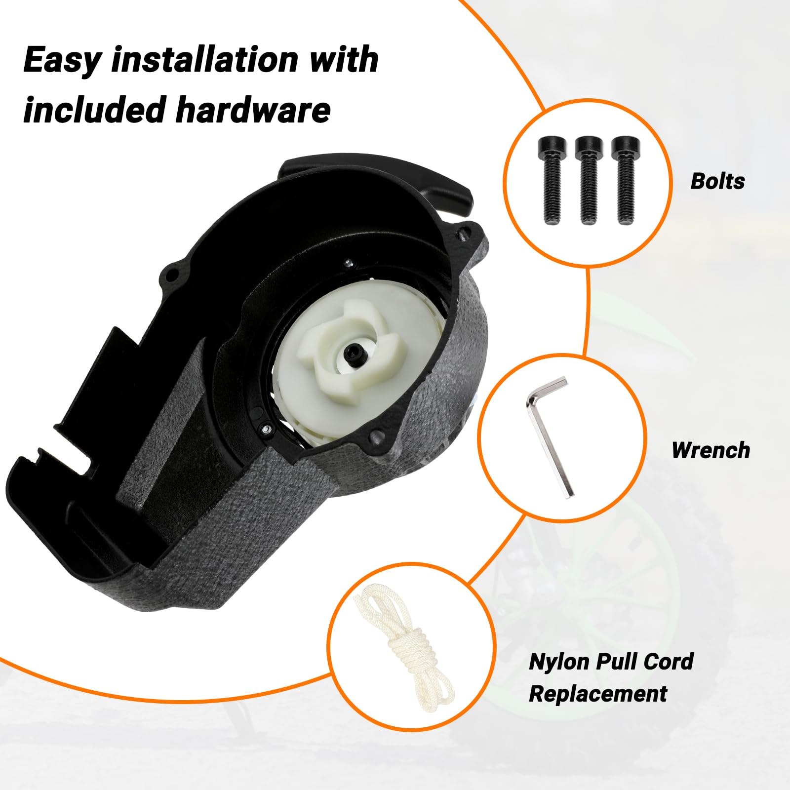 FVRITO included hardware and wrench laid out for fast, simple installation