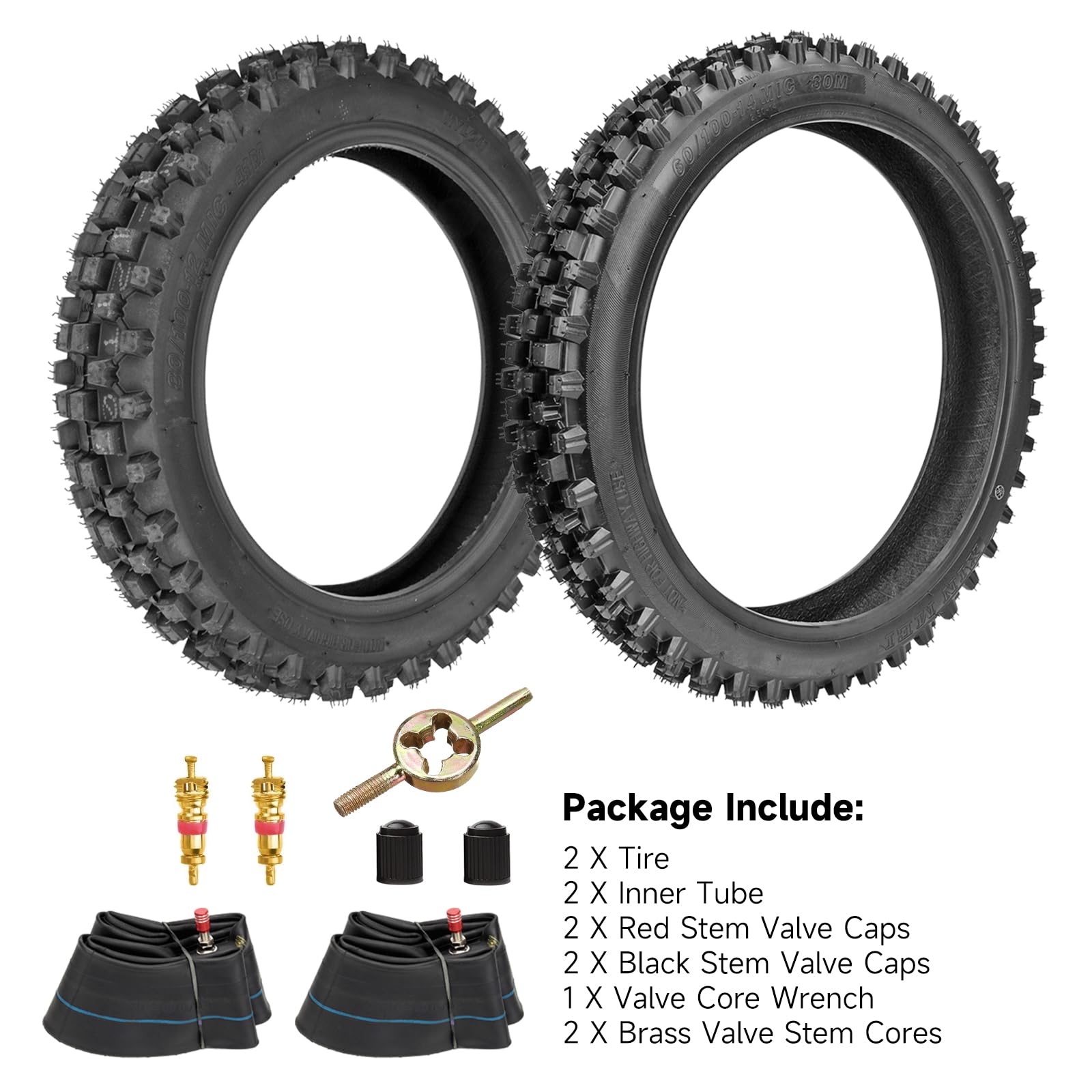 FVRITO front tire mounted on 14-inch wheel for correct sizing fit